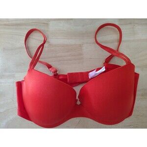 Victoria's Secret Very Sexy Orange Bra 38C Gold Colored Hardwre Very Sexy Straps